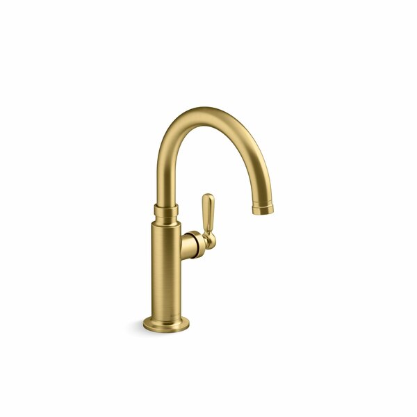 Kohler Single-Handle Bar Sink Faucet in Vibrant Brushed Moderne Brass 28357-2MB